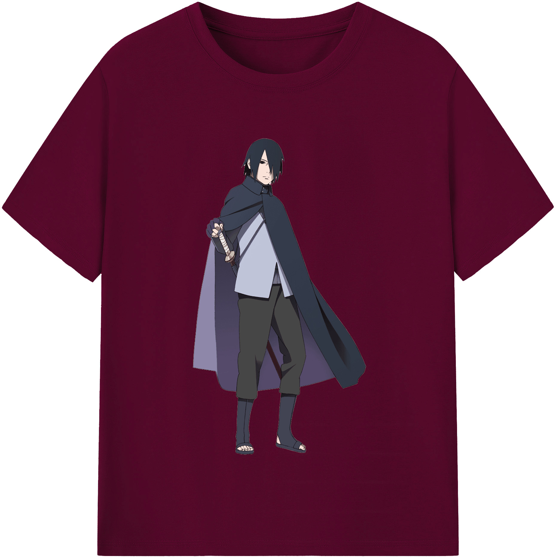 （画像用） NARUTO -ナルト- うちは サスケ Uchiha Sasuke レディースカジュアルプリントTシャツ（綿100％）
